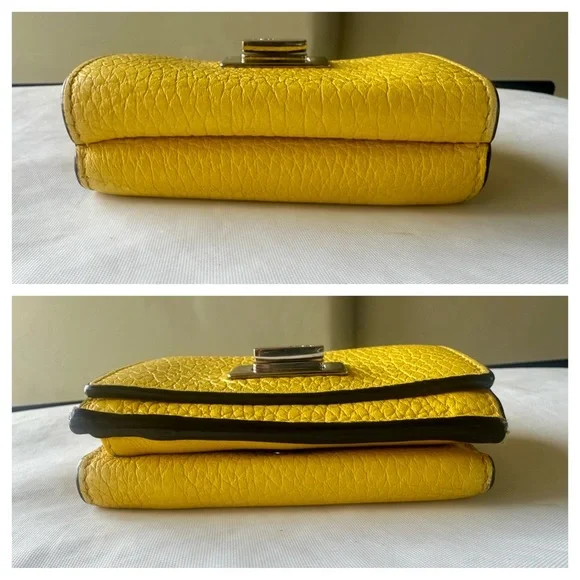 FENDI Peekaboo Yellow Leather Mini Wallet - Picture 6 of 14